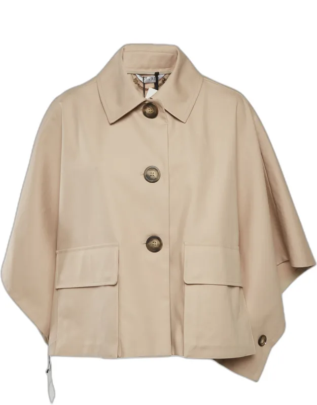 Gabardine Button Up Cape Coat