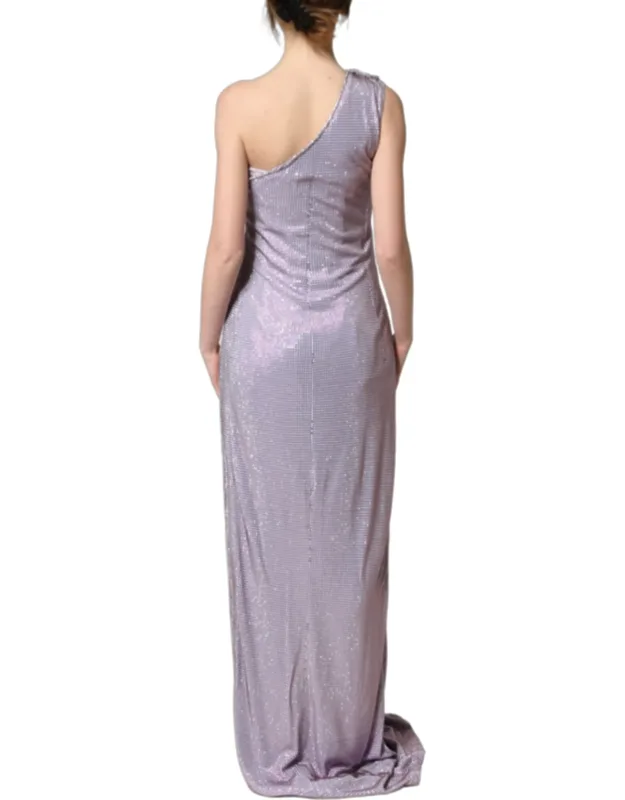Crystal Oneshoulder Evening Gown Dress Viscose