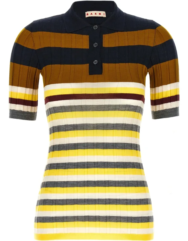 Multicolor Virgin Wool Polo Shirt