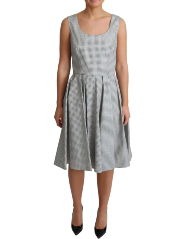 Polka Dotted Cotton A-line Dress