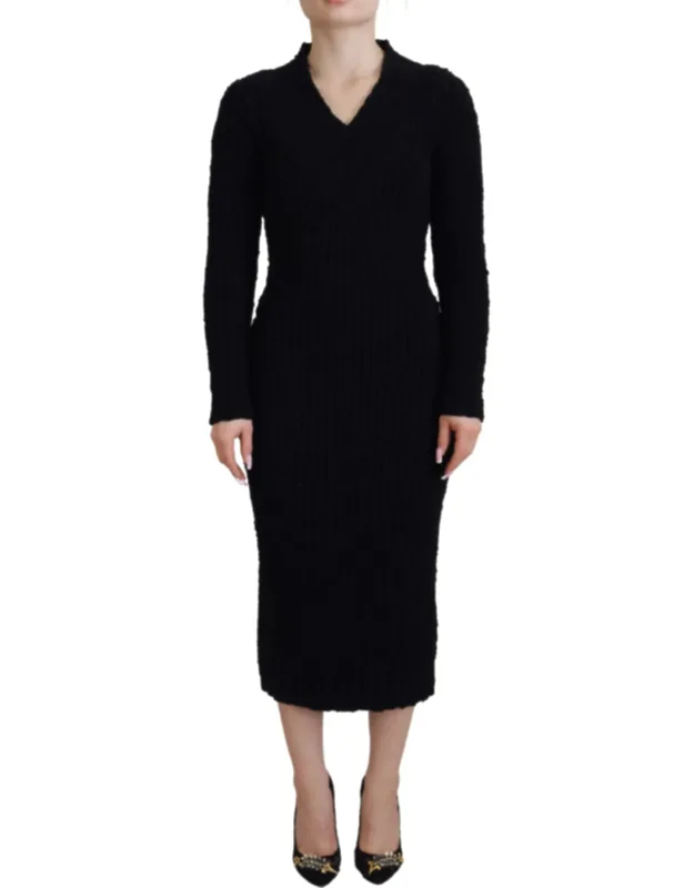 Wool Knitted Sheath Sweater Dress