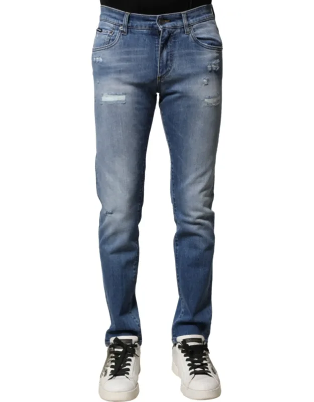 Washed Cotton Skinny Denim Jeans