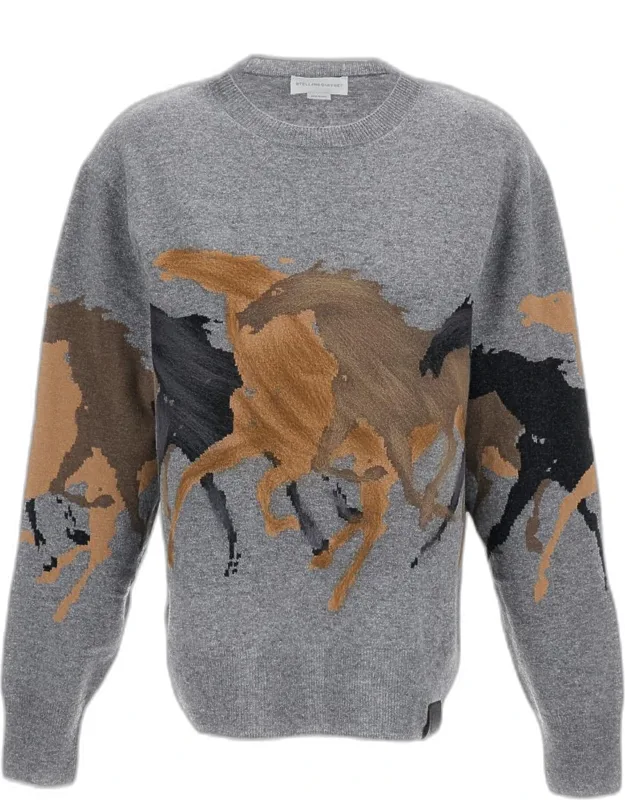 Racing Horses Crew-neck Sweater