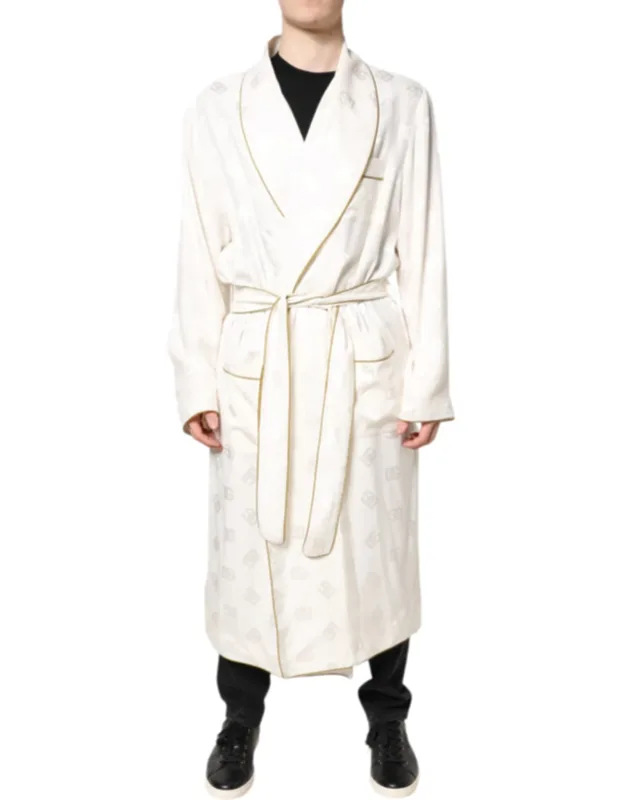 Silk Logo Wrap Robe Jacket