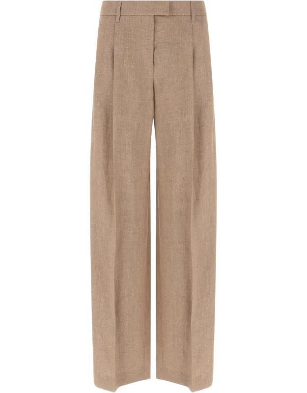 Multicolor Linen Flared Pants