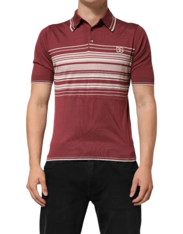 Cotton Striped Logo Polo T-shirt