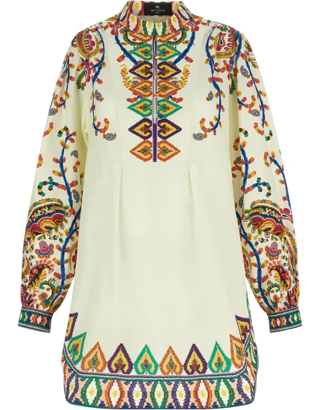 Multicolor Cotton Short Dress
