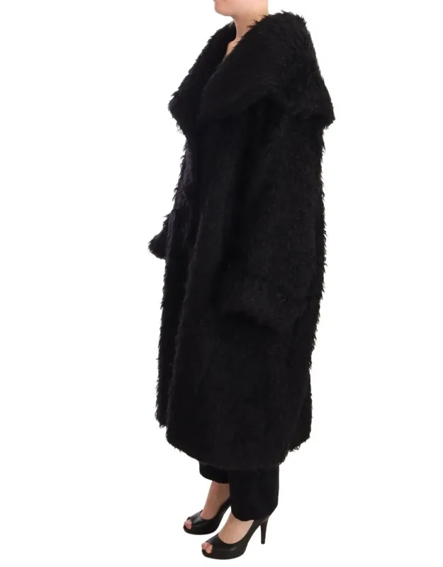 Mohair Fur Cape Trench Coat