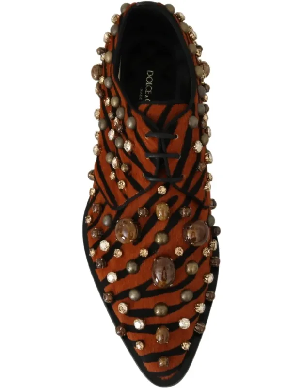 Pony Hair Crystal Broque Shoes