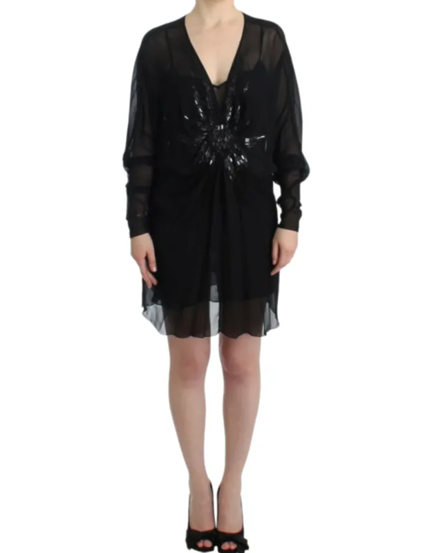 Long Sleeve Silk Dress