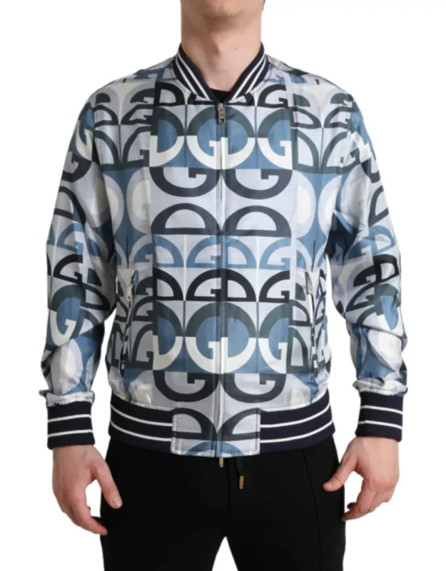 Multicolor Logo Print Bomber Jacket