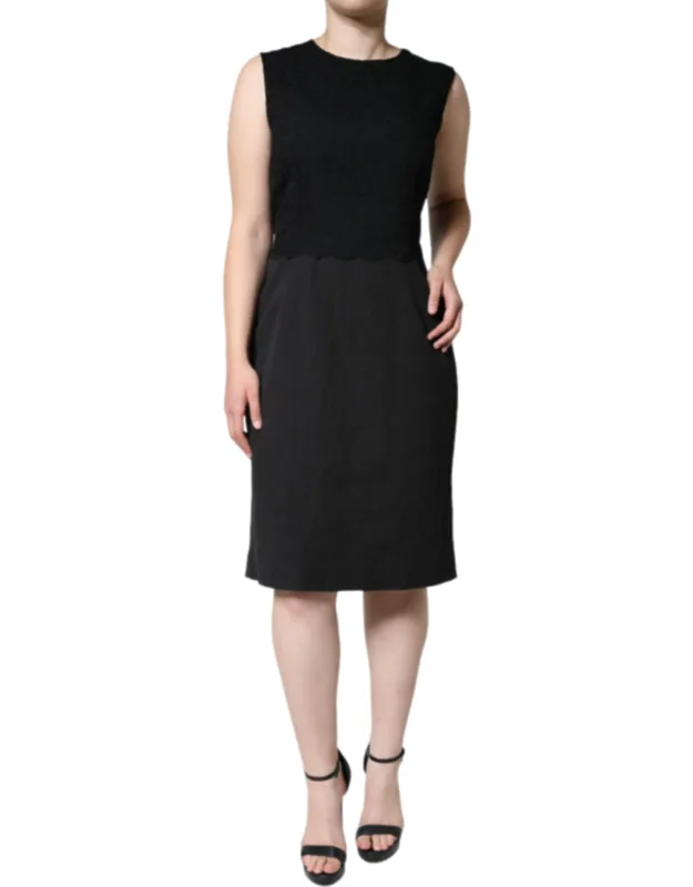 Cotton Sheath Knee Length Dress