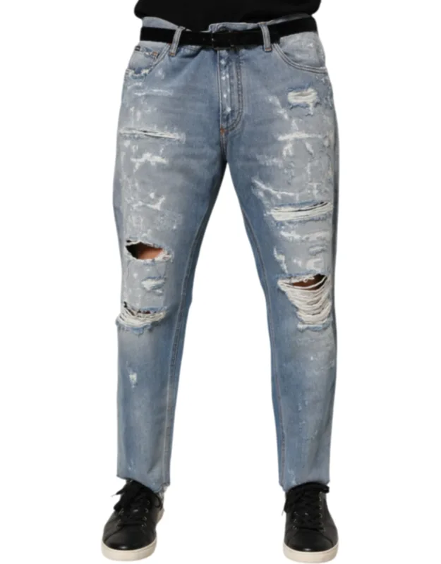 Distressed Ripped Denim Jeans