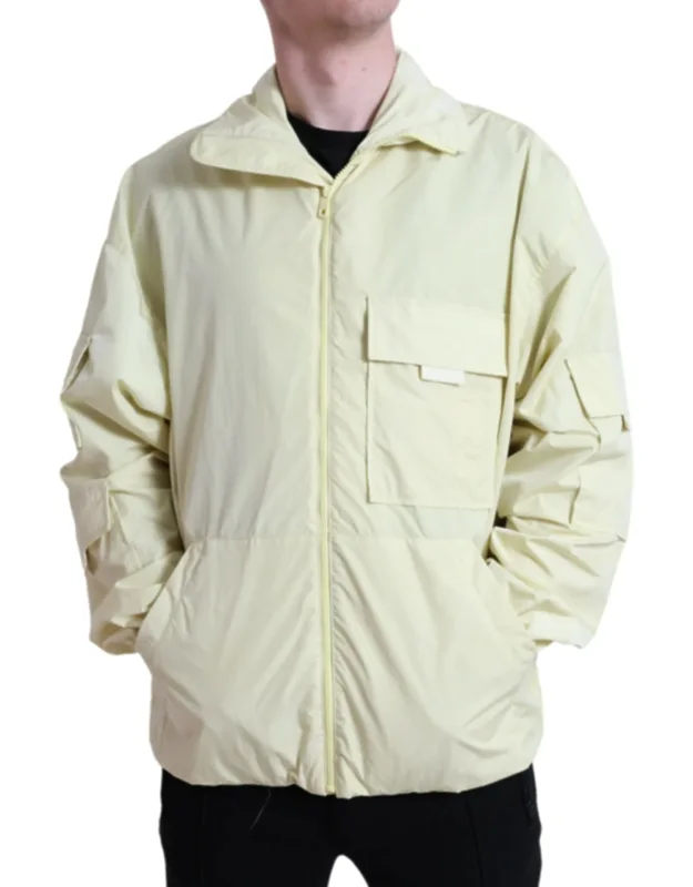 Nylon Collared Full Zip Parka Jacket
