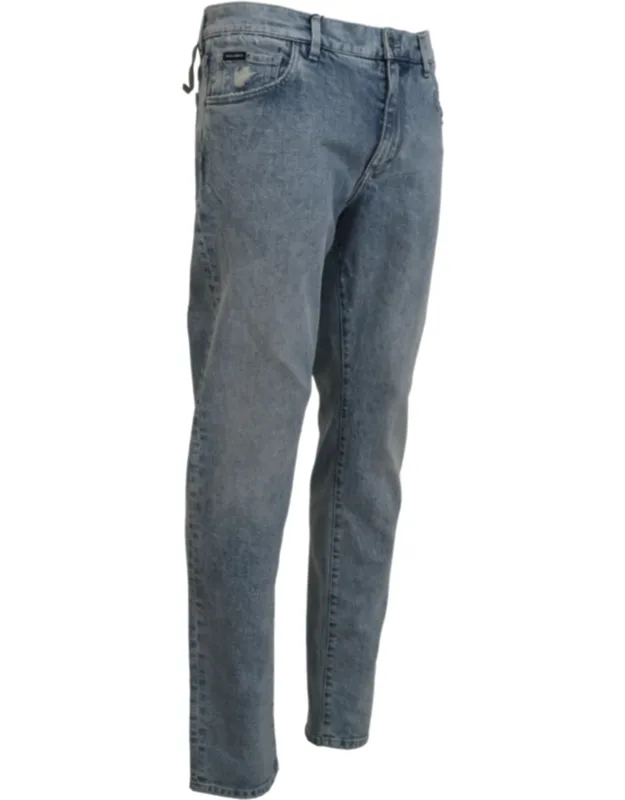 Blue Wash Slim Fit Cotton Denim Jeans