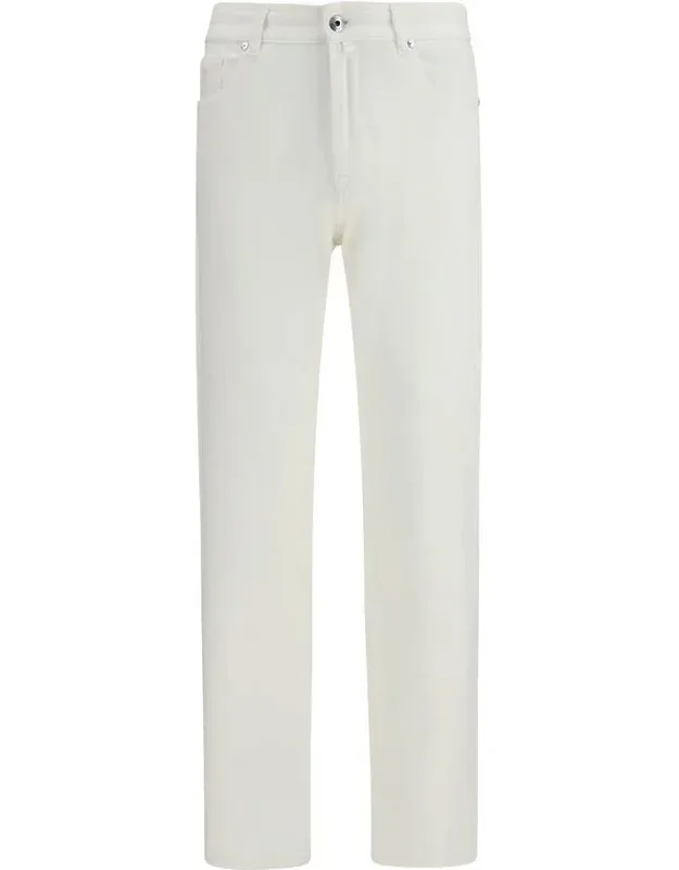 White Cotton Straight-leg Jeans