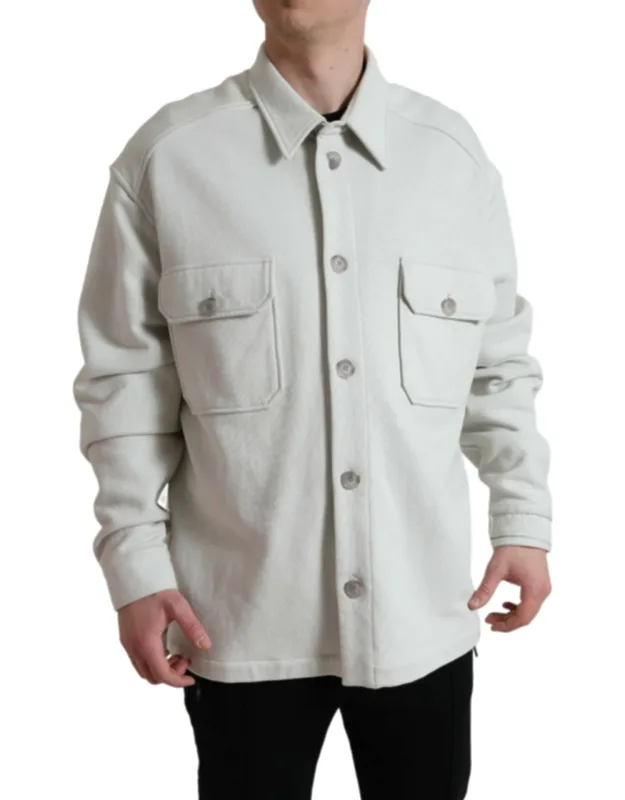 Cotton Button Down Collared Coat Jacket