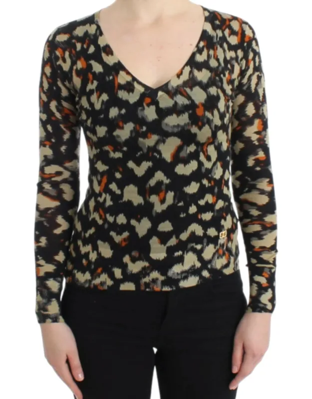 Multicolor V-neck Wool Jumper