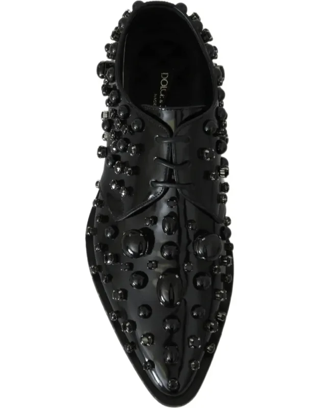 Leather Crystals Broque Shoes
