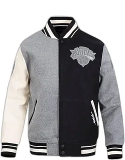 New York Knicks Nba Reverse French Terry Wool Varsity Jacket
