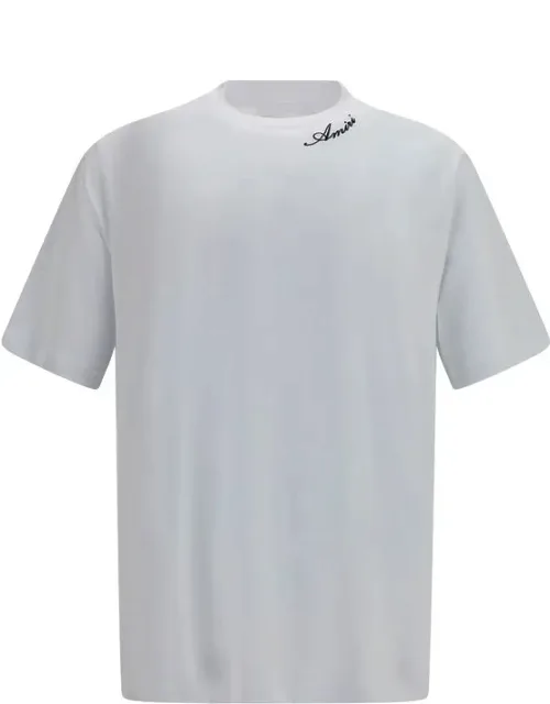 Amiri White Cotton T-shirt - Oversized Fit, Embroidered Logo