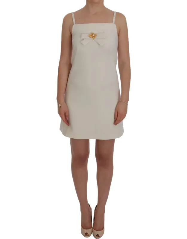 Wool Stretch Brooch Shift Dress