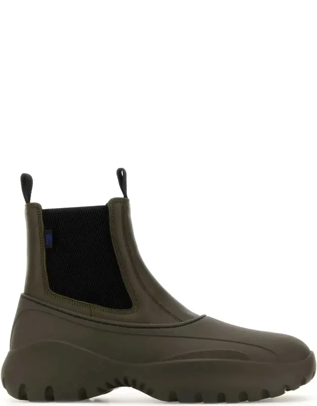 Leather And Rubber Chelsea Ankle Boots