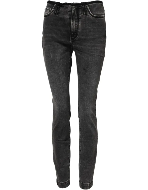 Skinny Cotton Mid Waisted Denim Jeans