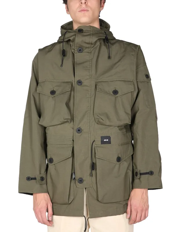 "jacket With Hood And Elastic Waist"