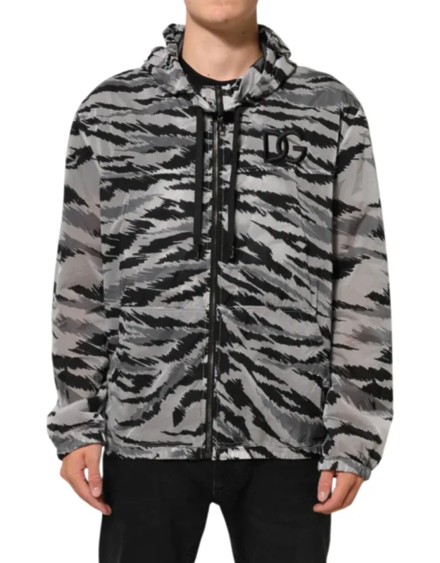 Camouflage Hooded Sweatshirt Jacket