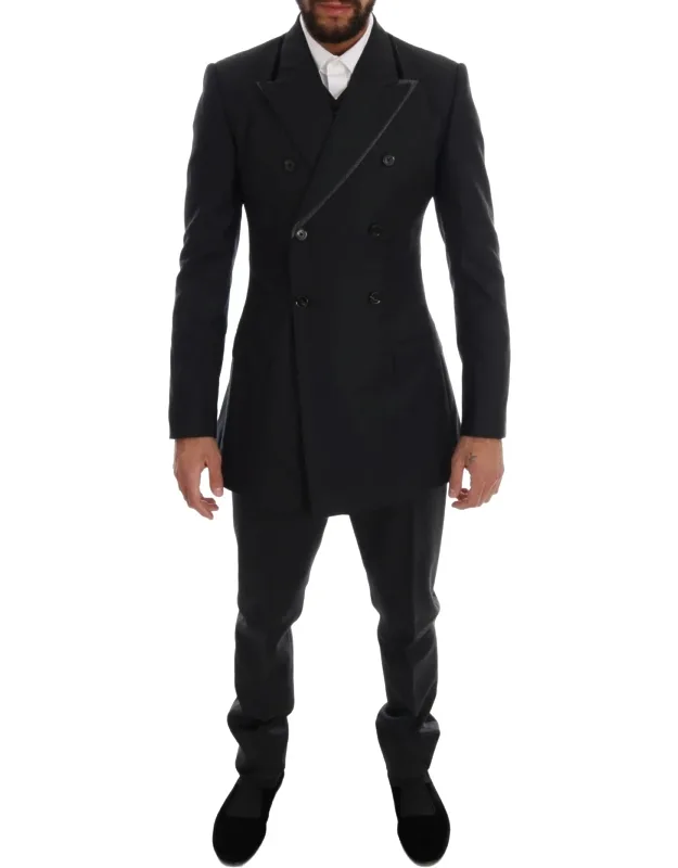 Wool Double Breasted 3 Piece Suit