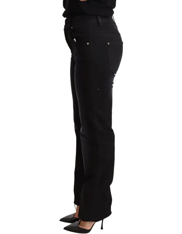 Washed Straight Denim Trousers