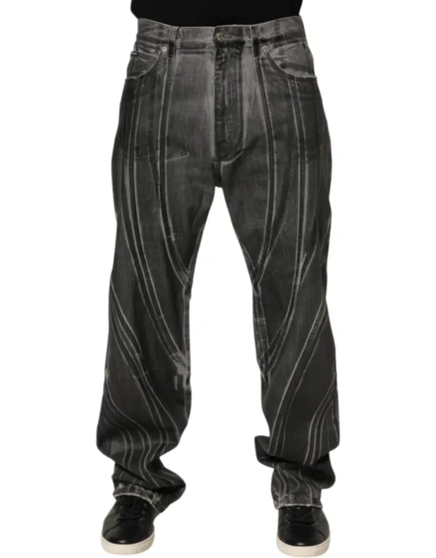 Graphic Print Denim Jeans
