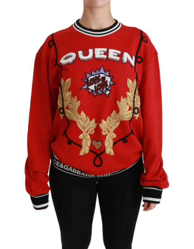 Queen Sequined Love Pullover Sweater