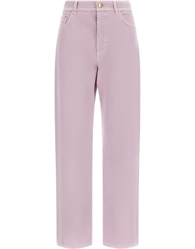 Multicolor Cotton Straight-leg Jeans