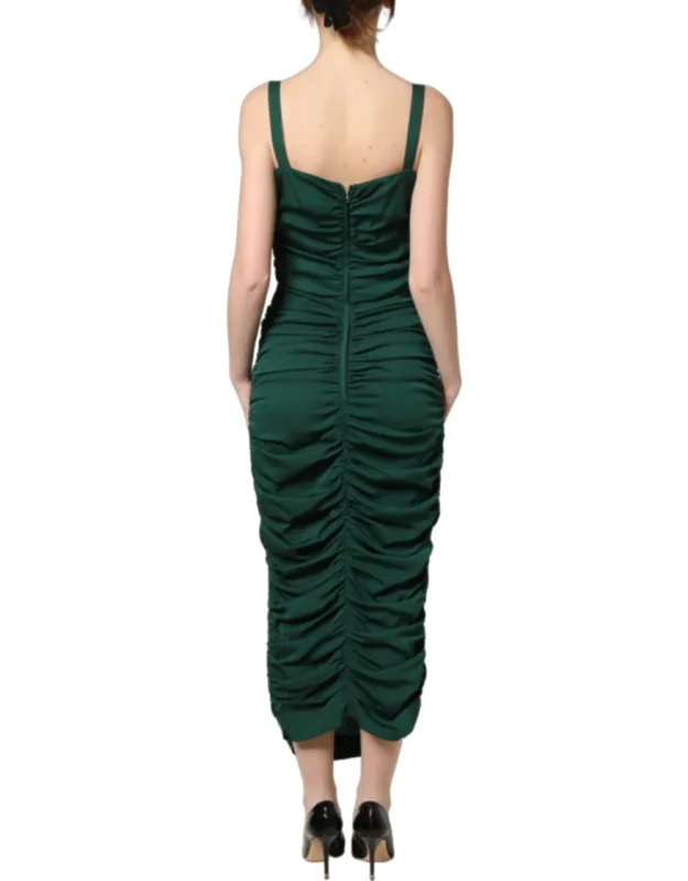 Ruched Sweetheart Bodycon Midi Dress