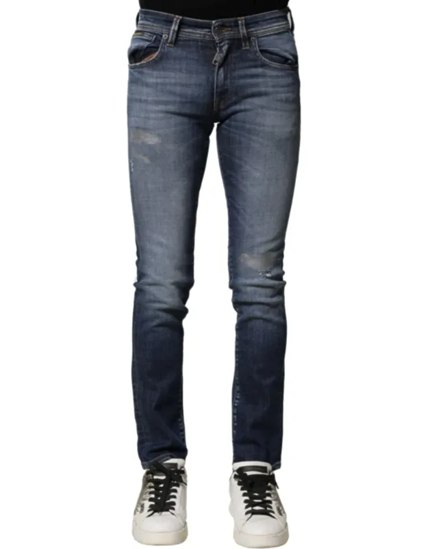 Washed Cotton Slim Fit Denim Jeans
