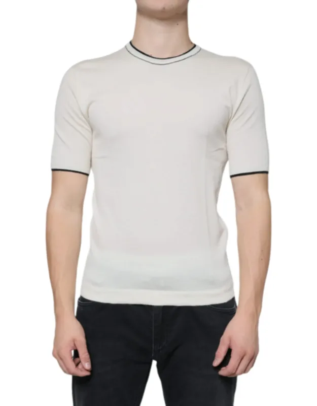 Off White Cashmere Short Sleeve T-shirt