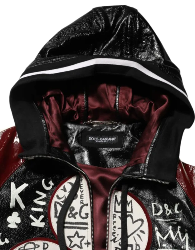 Hooded Leather Biker Jacket
