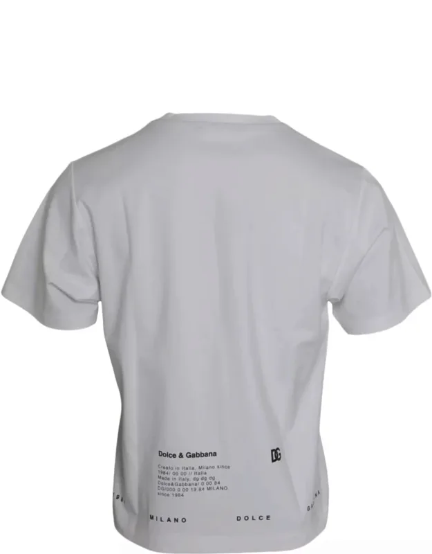 White Red Lips Print Cotton T-shirt