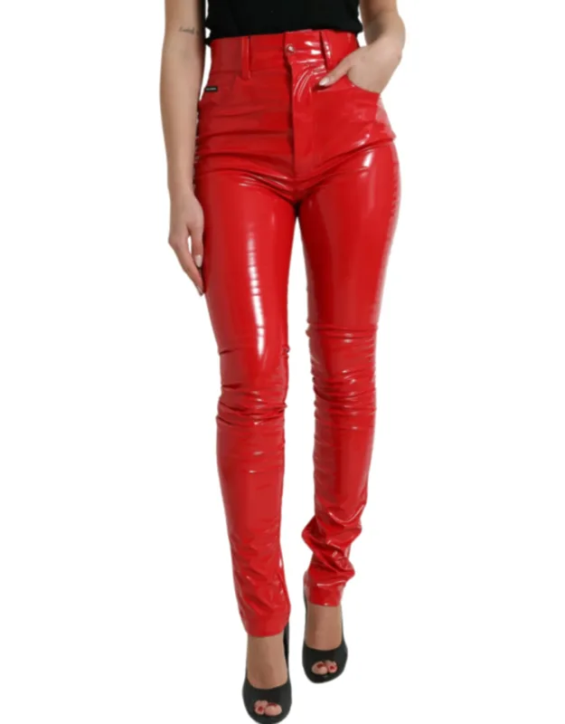 Shiny High Waist Skinny Pants