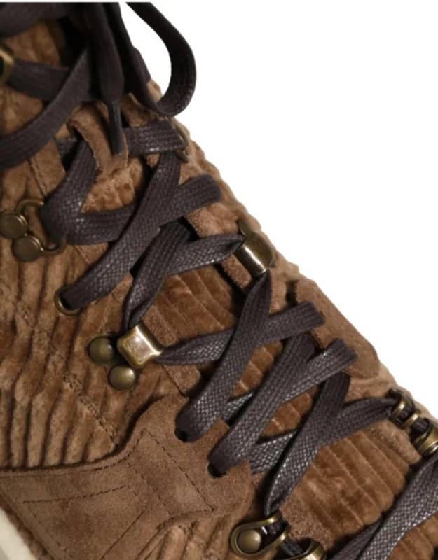 Corduroy High Top Oxford Boots