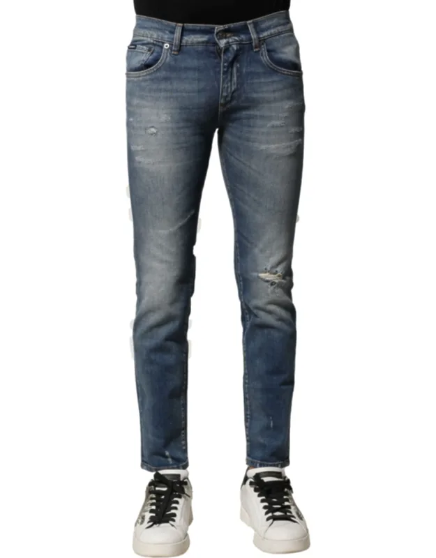 Washed Cotton Slim Fit Denim Jeans
