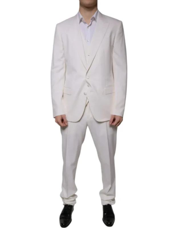 Wool Silk 3 Piece Slimfit Formal Suit