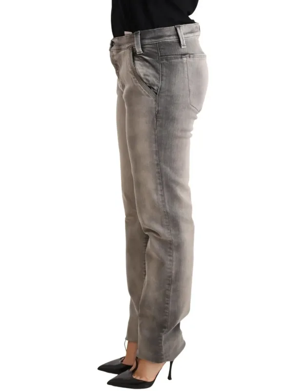 Washed Low Waist Skinny Trousers