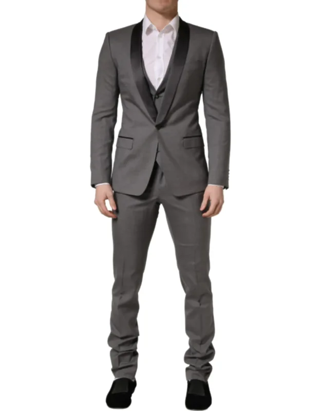 Wool Single Breasted 1 Button 3pc Suit