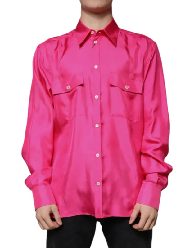 Silk Collared Button Down Shirt