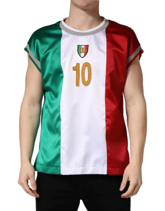 Multicolor Italia Dg Logo Satin Tank T-shirt