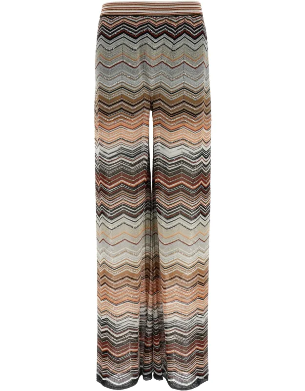 Multicolor Viscose Casual Pants