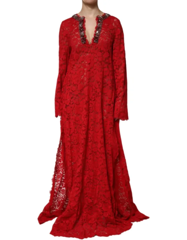 Floral Lace Rhinestone Embellished Dress